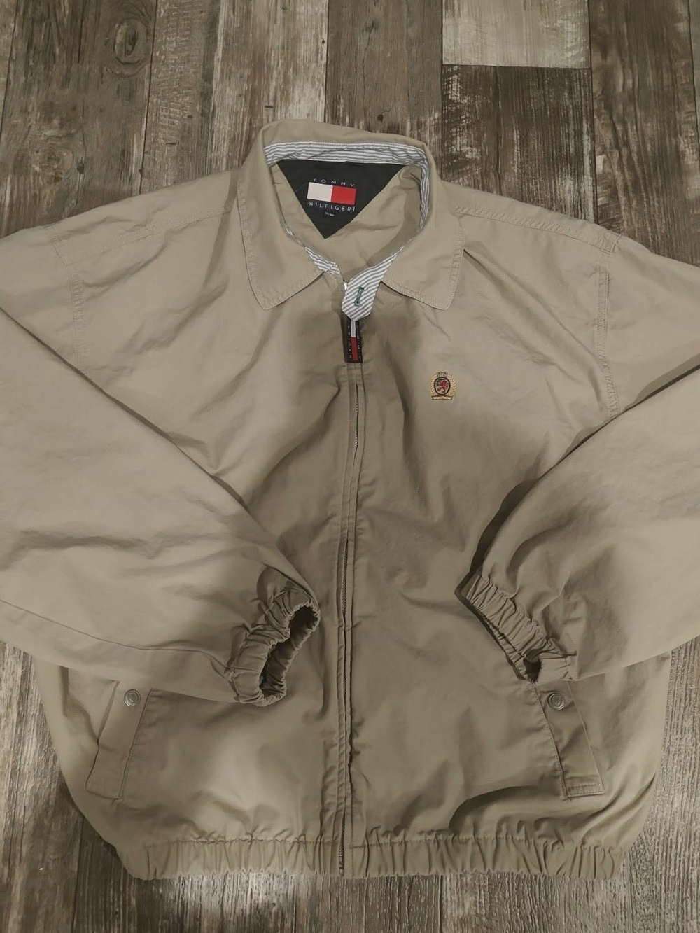 Tommy Hilfiger Men's Beige Zip Bomber Jacket